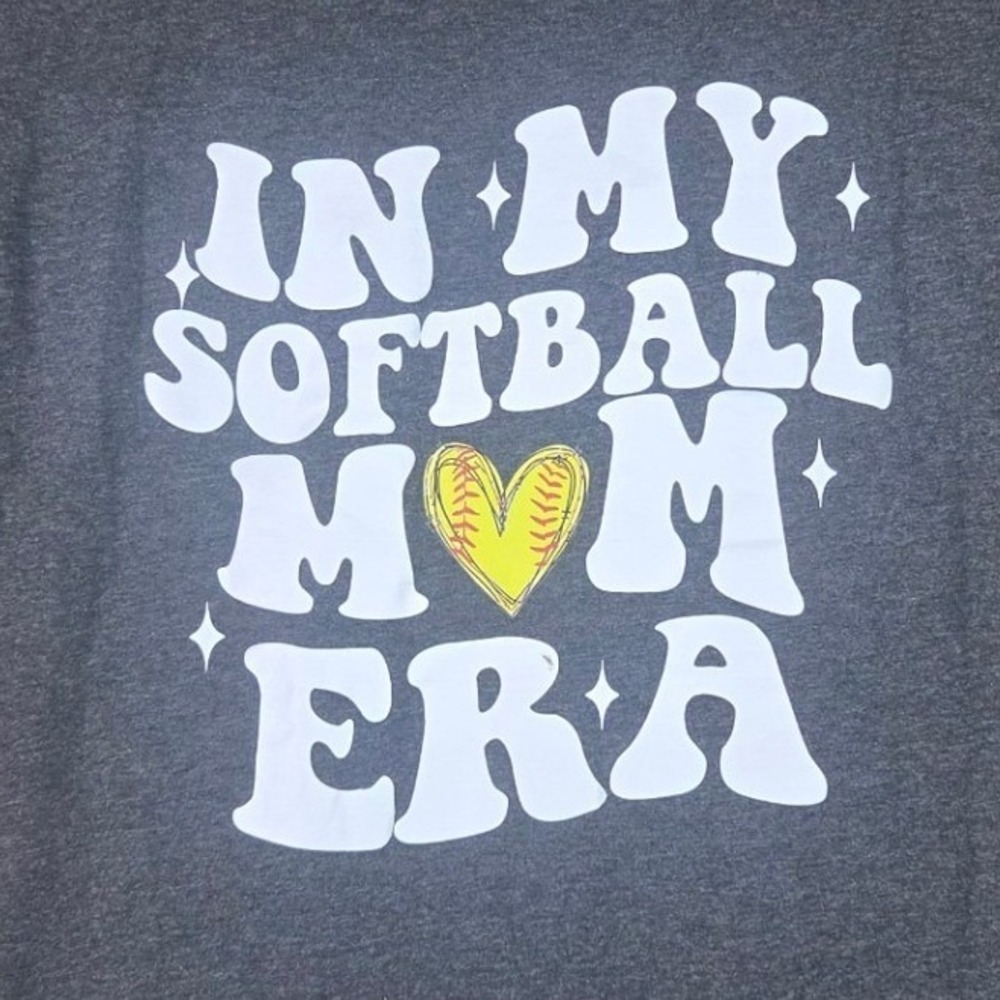 Next Level T-Shirt Women S Gray In My Softball Mom Era Graphic Tee